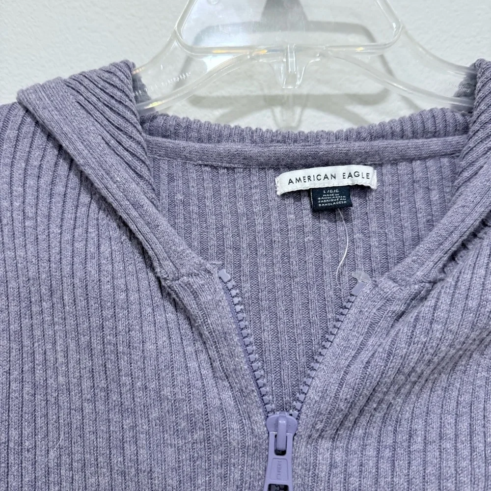 AE Cropped Zip-Up Sweater in purple - Picture 3 of 4